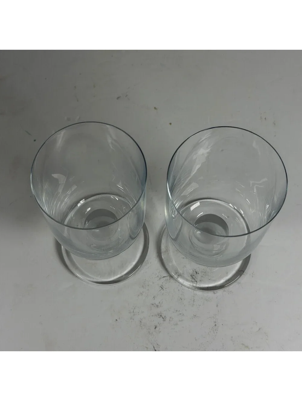 Crate & Barrel Clear Footed Glass Goblets Water Wine Glasses Set of 2 S-1